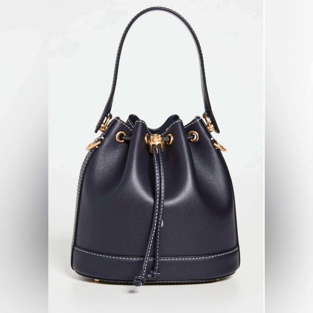 Tory Burch Leather Bucket Bag Midnight